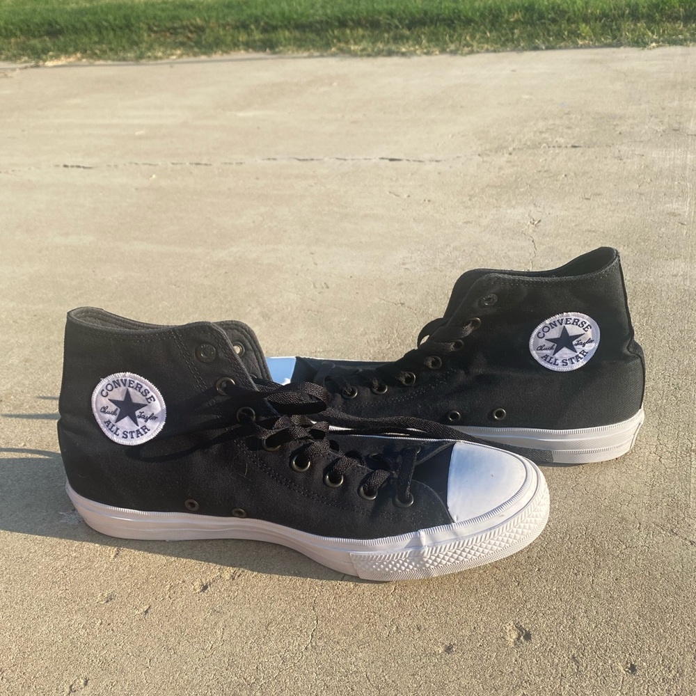 Classic Black High Top Converse with Lunarlon